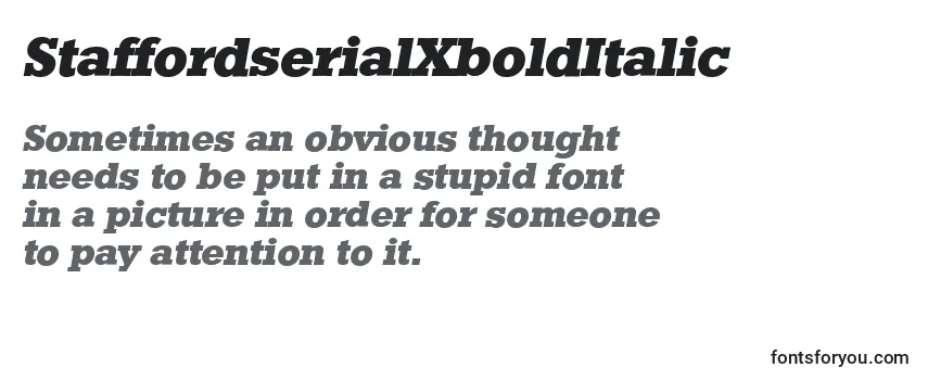 Review of the StaffordserialXboldItalic Font