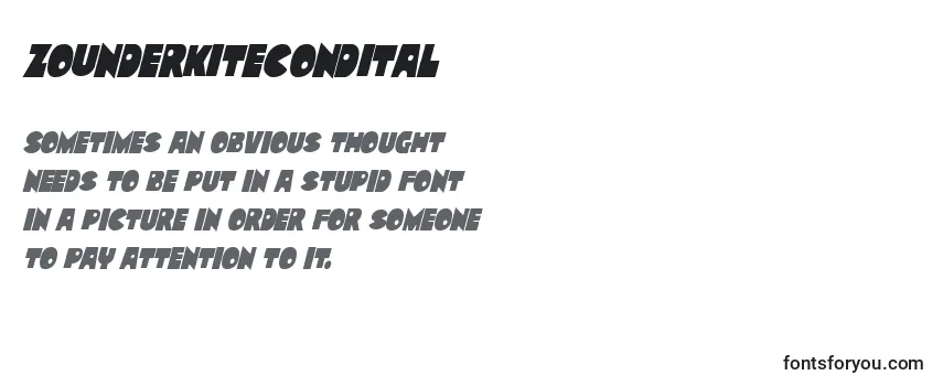 Review of the Zounderkitecondital Font