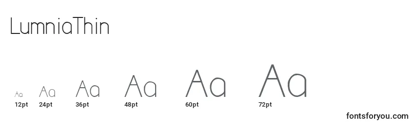 Größen der Schriftart LumniaThin