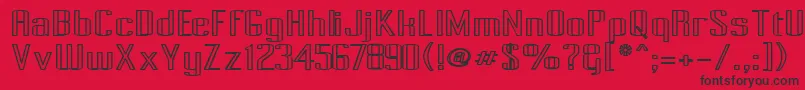 フォントPecotOutlineBold – 赤い背景に黒い文字