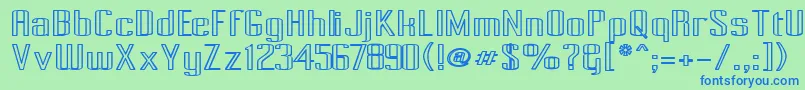 PecotOutlineBold Font – Blue Fonts on Green Background