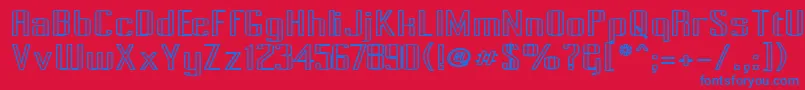 PecotOutlineBold Font – Blue Fonts on Red Background