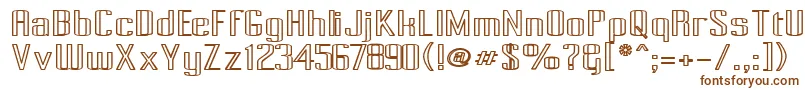 フォントPecotOutlineBold – 白い背景に茶色のフォント