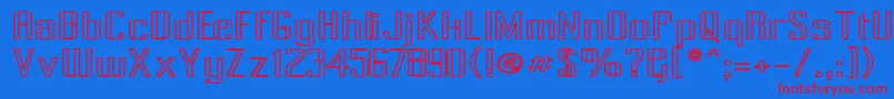 PecotOutlineBold Font – Red Fonts on Blue Background