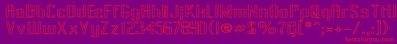 PecotOutlineBold Font – Red Fonts on Purple Background