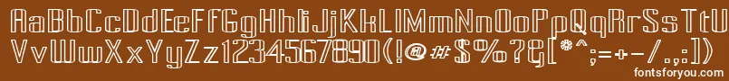 Czcionka PecotOutlineBold – białe czcionki na brązowym tle