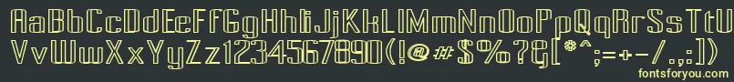 フォントPecotOutlineBold – 黒い背景に黄色の文字