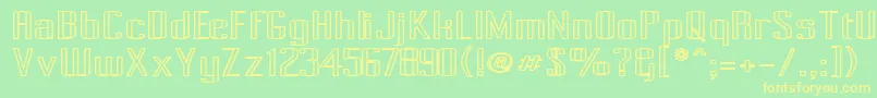 PecotOutlineBold Font – Yellow Fonts on Green Background