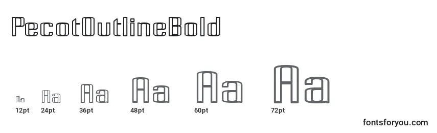 PecotOutlineBold Font Sizes