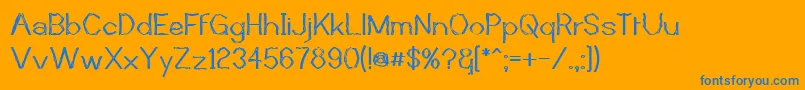 MutantBambooI-Schriftart – Blaue Schriften auf orangefarbenem Hintergrund
