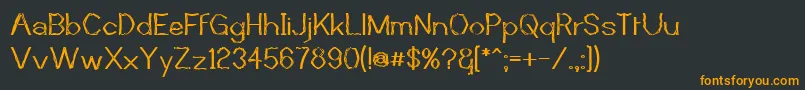 フォントMutantBambooI – 黒い背景にオレンジの文字