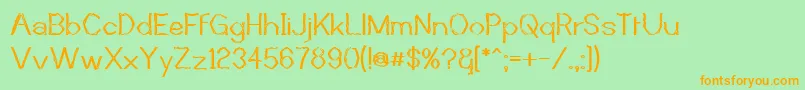 MutantBambooI Font – Orange Fonts on Green Background