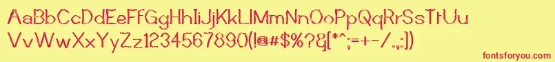 MutantBambooI Font – Red Fonts on Yellow Background