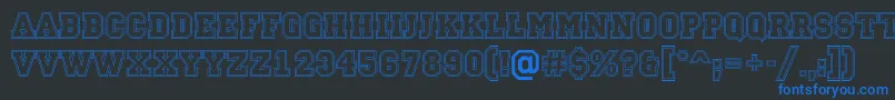 Campu13 Font – Blue Fonts on Black Background