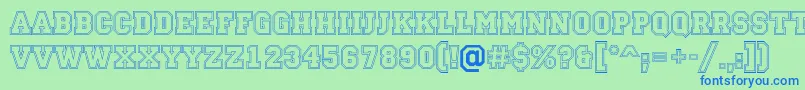 Campu13 Font – Blue Fonts on Green Background