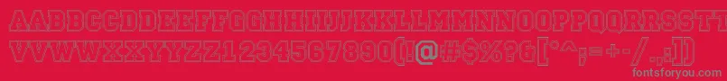 Campu13-Schriftart – Graue Schriften auf rotem Hintergrund