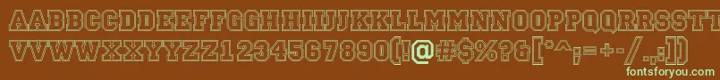 Campu13 Font – Green Fonts on Brown Background