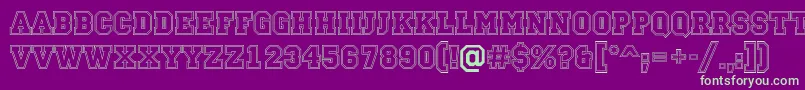 Campu13-fontti – vihreät fontit violetilla taustalla