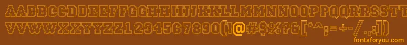 Campu13 Font – Orange Fonts on Brown Background