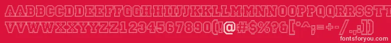 Campu13 Font – Pink Fonts on Red Background