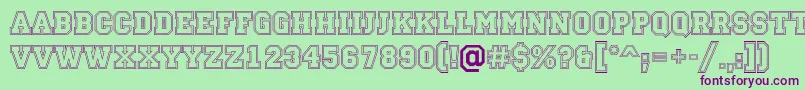 Шрифт Campu13 – фиолетовые шрифты на зелёном фоне