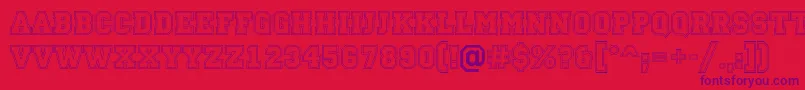 Campu13 Font – Purple Fonts on Red Background