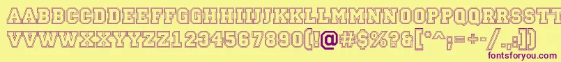 Campu13-Schriftart – Violette Schriften auf gelbem Hintergrund