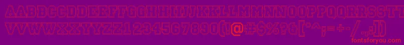 Campu13-Schriftart – Rote Schriften auf violettem Hintergrund