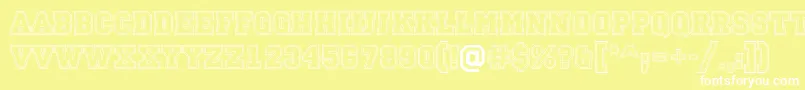 Campu13-Schriftart – Weiße Schriften auf gelbem Hintergrund