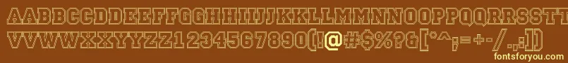 Campu13 Font – Yellow Fonts on Brown Background