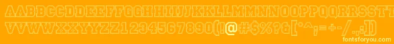 Campu13 Font – Yellow Fonts on Orange Background