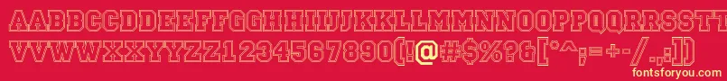 Campu13 Font – Yellow Fonts on Red Background