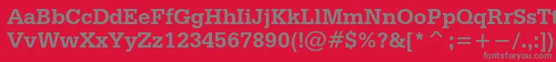 フォントCrediscBold – 赤い背景に灰色の文字