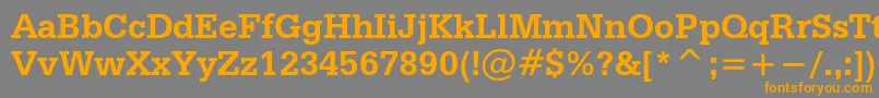 フォントCrediscBold – オレンジの文字は灰色の背景にあります。