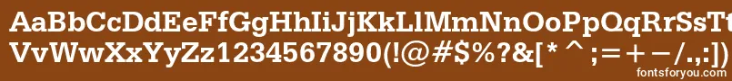 フォントCrediscBold – 茶色の背景に白い文字