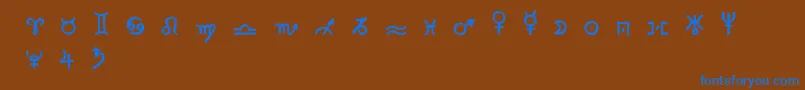 Czcionka Zodiac2 – niebieskie czcionki na brązowym tle