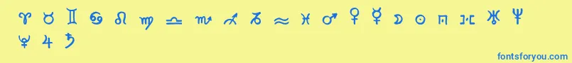 Zodiac2 Font – Blue Fonts on Yellow Background