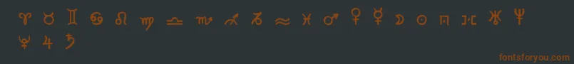 Czcionka Zodiac2 – brązowe czcionki na czarnym tle
