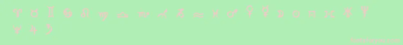 Zodiac2 Font – Pink Fonts on Green Background
