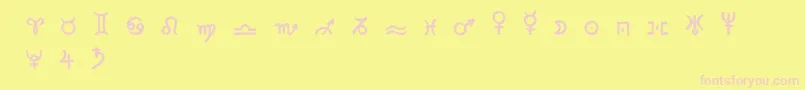 fuente Zodiac2 – Fuentes Rosadas Sobre Fondo Amarillo