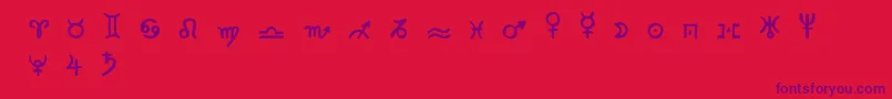 fuente Zodiac2 – Fuentes Moradas Sobre Fondo Rojo
