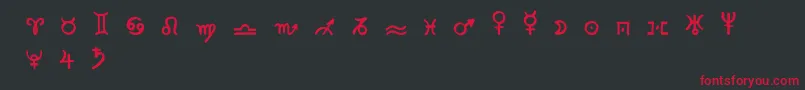 Czcionka Zodiac2 – czerwone czcionki na czarnym tle