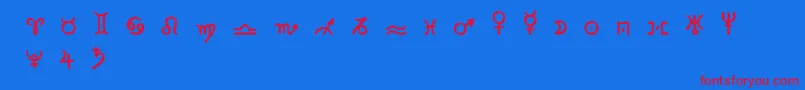 Zodiac2 Font – Red Fonts on Blue Background