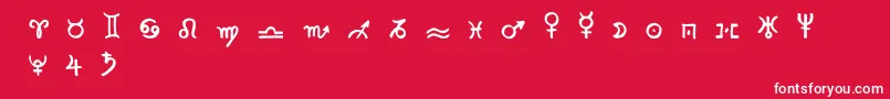 Zodiac2 Font – White Fonts on Red Background