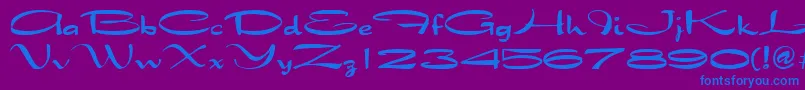 QtarabianRegular Font – Blue Fonts on Purple Background