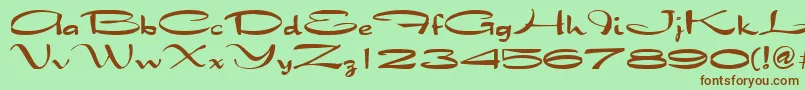 QtarabianRegular Font – Brown Fonts on Green Background