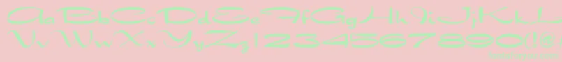 QtarabianRegular Font – Green Fonts on Pink Background