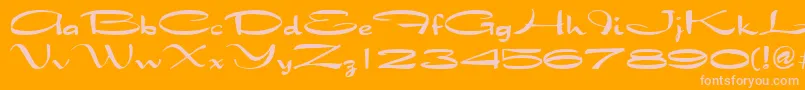 QtarabianRegular-Schriftart – Rosa Schriften auf orangefarbenem Hintergrund