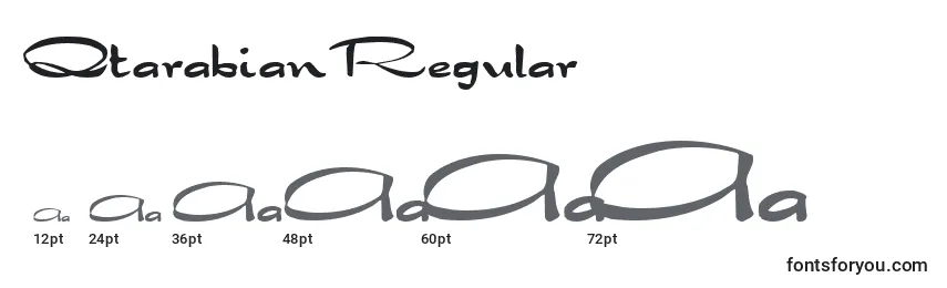 QtarabianRegular Font Sizes