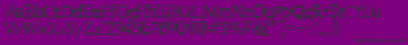 フォントF Stein  – 紫の背景に黒い文字